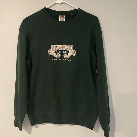 Vtg Alabama Grill Crewneck Sweatshirt Sz S Pigeon Forge Country Souvenir Green - Picture 1 of 8